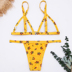 2018 Châu Âu và Mỹ gợi cảm màu vàng in hoa bikini bikini băng bó chia áo tắm đồ bơi 1 mảnh váy Bikinis