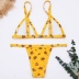 2018 Châu Âu và Mỹ gợi cảm màu vàng in hoa bikini bikini băng bó chia áo tắm