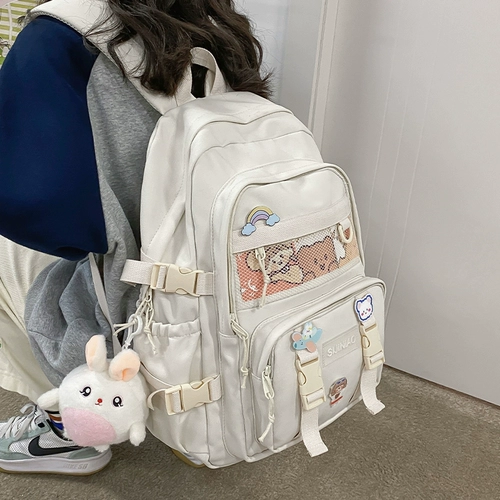 Ранец, брендовая сумка через плечо, милый рюкзак со сниженной нагрузкой, в корейском стиле, подходит для подростков, подходит для студента, для средней школы