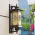 Đèn tường năng lượng mặt trời ban công ngoài trời sân cổng vườn tường biệt thự Trung Quốc sân thượng kính mờ đèn LED đèn led năng lượng mặt trời Đèn năng lượng mặt trời