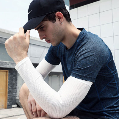 男士冰袖防晒袖套冰丝加长加大户外运动骑行开车手臂遮阳迷彩套袖