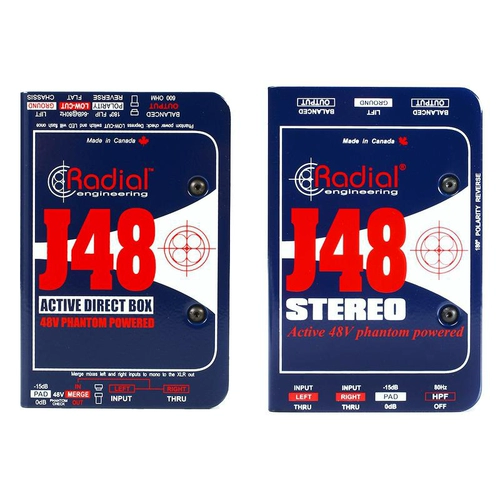 Canada Radial J48/Stereo Pro48 Prov2 JDI Active Series Guitar Keyboard DI Box