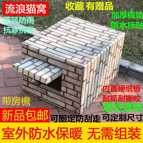 Бездомный кошачий гнездо весенний открытый дождь Простые открытые собачьи гнездо закрыто