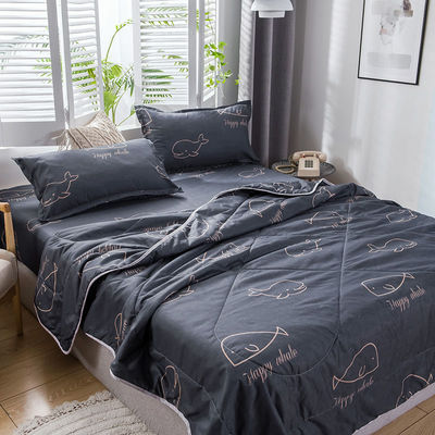 夏天空调被夏凉被学生宿舍单人三件套水洗棉薄被子双人四件套春秋