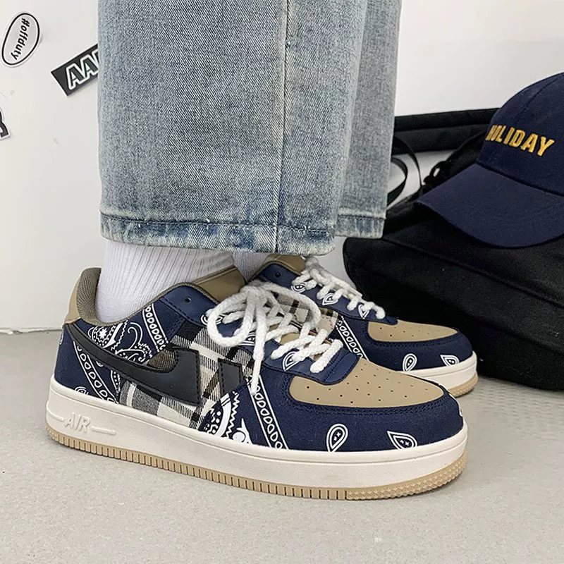 Обувь для независимого мышления? Нет, буквально: Мужские кроссовки Independence Thinking Shoes Air Force One Cashew Flower Shoes Мужские кроссовки Ins Spring Casual Thick Sole Versatile