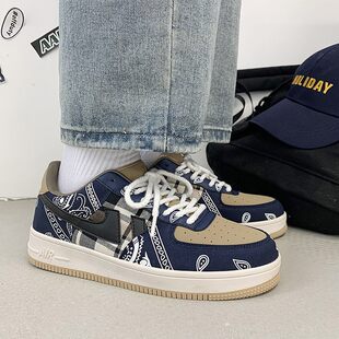 Обувь для независимого мышления? Нет, буквально: Мужские кроссовки Independence Thinking Shoes Air Force One Cashew Flower Shoes Мужские кроссовки Ins Spring Casual Thick Sole Versatile