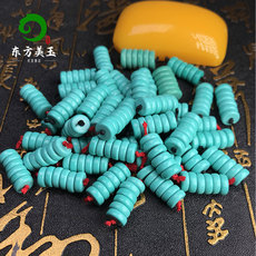 DIY аксессуары 湖北绿松石隔片散珠手串圆珠高瓷玉化佛珠隔珠配珠项链手链配饰女