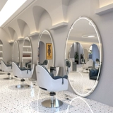 Барбер -магазин зеркальный сетка Рубая парикмахерская Специальная двойная интегрированная лампа для посадки.