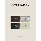 Оригинальный картхолдер, кожаный замок, изысканный вместительный и большой кошелек, помада, воловья кожа