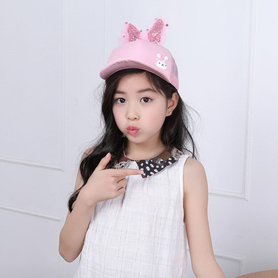 儿童帽子春夏季鸭舌帽男女童网帽小女孩棒球帽亲子帽宝宝太阳帽潮