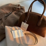 Корейская ниша ничто не написано в боулинге, Замша Бостон Большой -Ретро -модная сумочка ретро