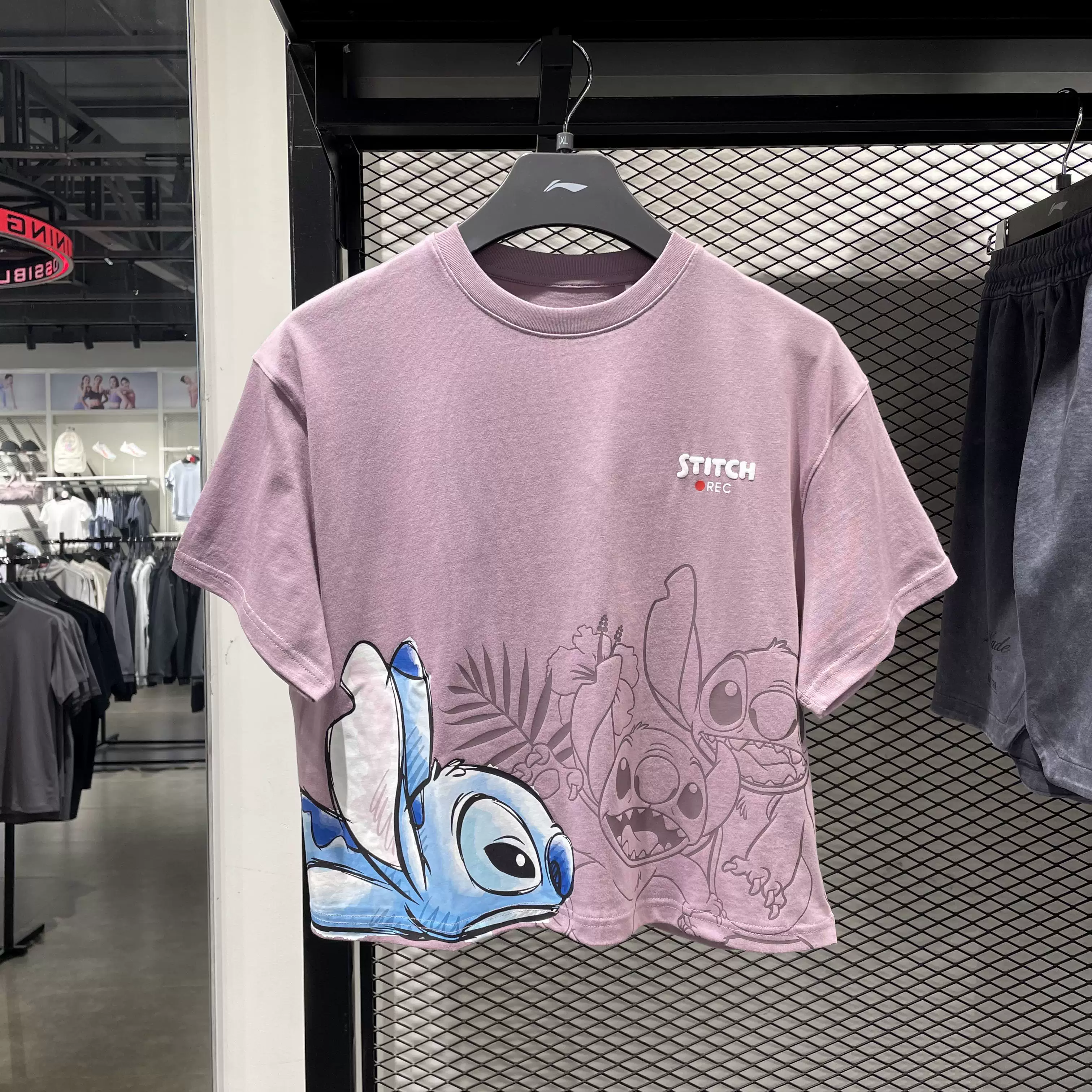 Li Ning 2023 Autumn New Products Women Disney Name Sports Trends Loose Short-sleeved Cultural Shirt AHST498