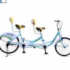 Двухместный / трехместный велосипед 景点出租抱闸双人自行车情侣双人车家庭旅游观光亲子自行车