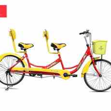 Двухместный / трехместный велосипед 景点出租抱闸双人自行车情侣双人车家庭旅游观光亲子自行车