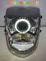 Yamaha đại bàng 125 xe máy lắp ráp đèn pha sửa đổi Visteon đôi ống kính thiên thần mắt quỷ nghẹt thở - Đèn HID xe máy đèn pha sirius
