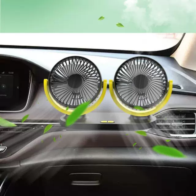 [M5TE 5V USB Fan 360° Rotatable Dual Head 3 Speeds Adjust]