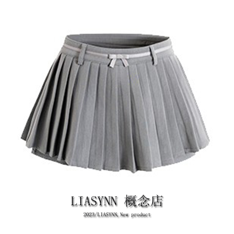 Fitted pleated skirt with bow, three colors