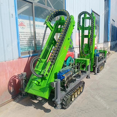 Копер 履带式小型太阳能光伏打桩机 螺旋桩打桩机 液压潜孔垂钻进