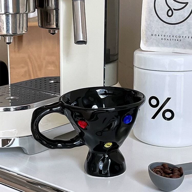 Серебряная кружка Gem Sempral Mark Cup Girl Heart Millennium Diamond Couple Mark Cup Water Cup Pull Coffee Cup Ceramic Cup