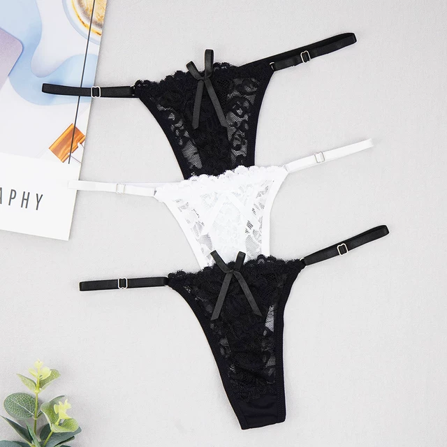 3 шт./набор женщины sexy thong трусики кружевные прозрачные