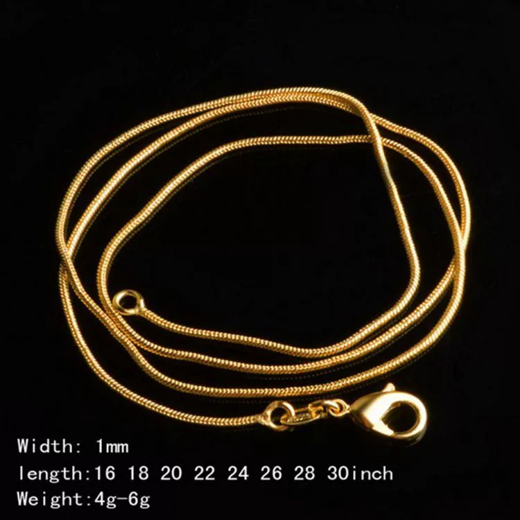 [Ювелирное изделие 18K позолоченная змеевидная цепочка 1.2 мм Necklace?]