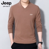 Jeep, толстовка, осенний лонгслив, джип, базовое приятное телу термобелье, свободный крой, V-образный вырез