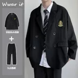 Униформа, комплект, трендовый универсальный костюм для отдыха, в корейском стиле