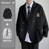 Униформа, комплект, трендовый универсальный костюм для отдыха, в корейском стиле