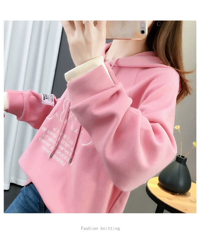 Осенняя толстовка с капюшоном, комплект для школьников, куртка, большой размер, оверсайз, в корейском стиле