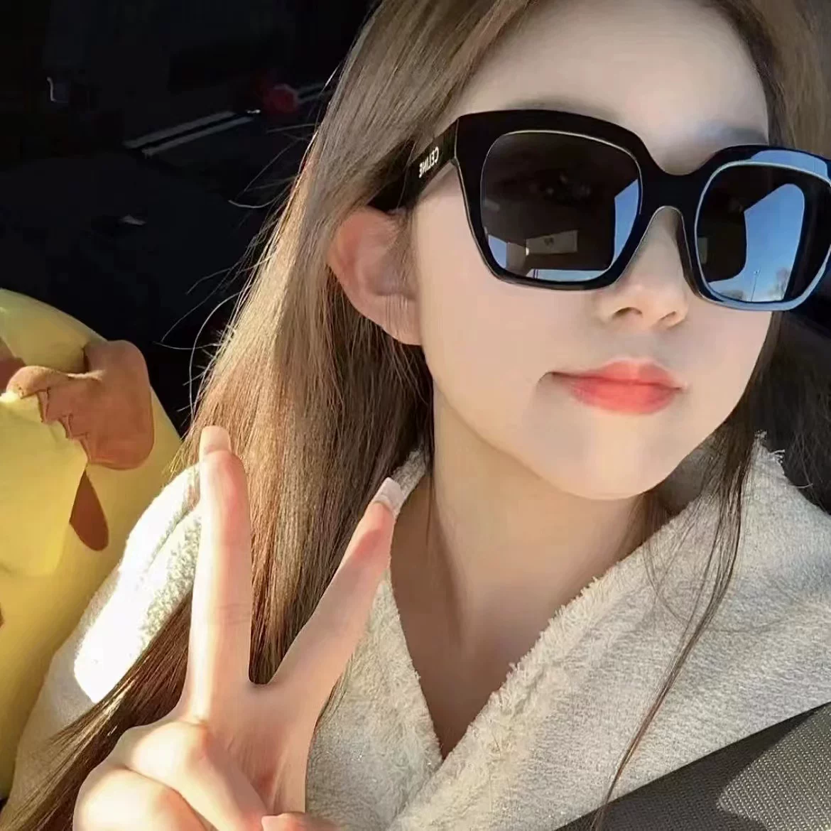 Celine, retro glasses, square small bag, sunglasses