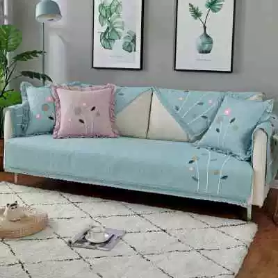 Универсальный современный и минималистичный диван на четыре сезона, хлопковая нескользящая подушка, шарф, с вышивкой