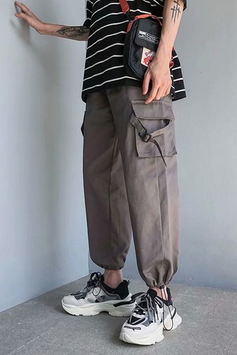 Straight tube loose fitting overalls men's all-around drapery Japanese pants Hong Kong fashion brand Korean Trend ins casual pants