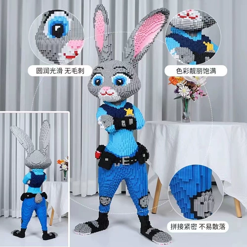 Lego, большой кролик, конструктор, интеллектуальная игрушка высокой сложности для мальчиков и девочек, офицер полиции