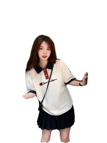 Сексуальная футболка для школьников, воротник поло, оверсайз