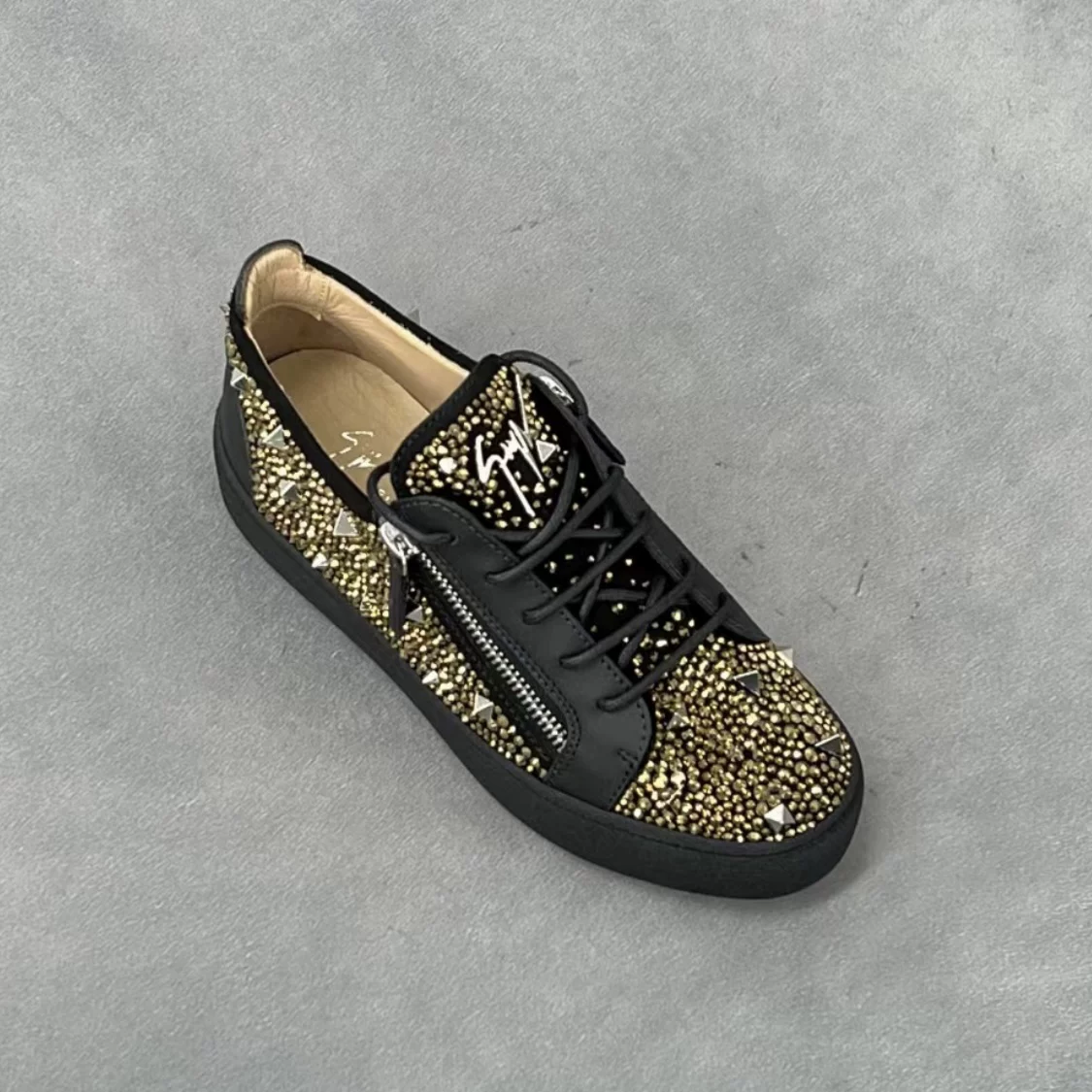 Европейская прямая почта GiUSEPPE ZANOTTI GZ/Josepezano инкрустированная диамантами заклепка повседневная мужская обувь