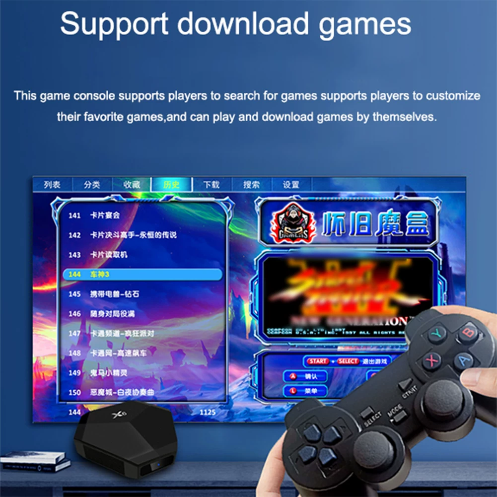 X6 4K ретро игровая консоль TV HDMI TV Stick 2.4G dual