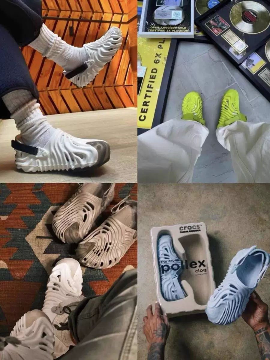 Crocs 22 Новая Строка Волны участвуют в летних отпечатках, отверстия обуви, противоскользящие мужские и женские и лучшие пляжные сандалии 207393