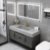 Son Gussen Tủ phòng tắm hiện đại Tấm đá đơn giản Tích hợp kết hợp gỗ rắn tay -toilet thông minh Light Gương ánh sáng Tủ gương 