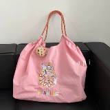 Nuby, японский пончик, экологичный тканевый мешок, нейлоновый шоппер, сумка на одно плечо, с вышивкой