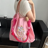 Nuby, японский пончик, экологичный тканевый мешок, нейлоновый шоппер, сумка на одно плечо, с вышивкой