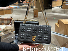 Заказной рюкзак 适用于burberry/巴宝莉女lola链条萝纳包菱格时尚锁扣单肩邮差包 Burberry/Lola