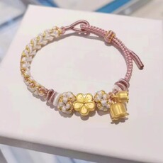 塑钢型材/pvc型材 周大福黄金铃兰花手链足金999桃花送女友老婆七夕情人节生日礼物