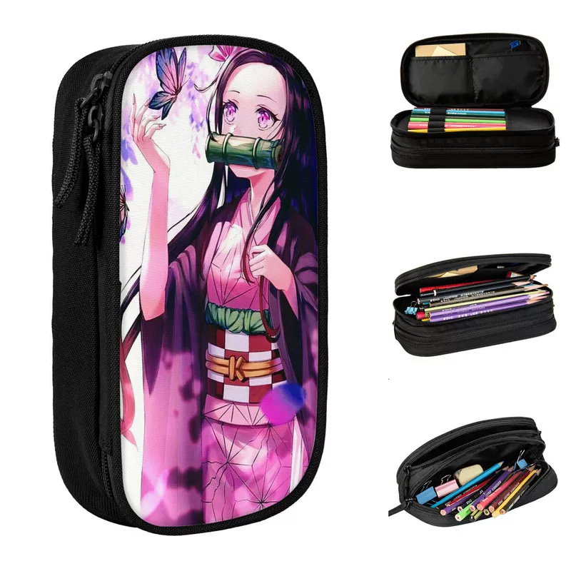 Nezuko Pencil Case Fun Anime Demon Slayer Pen Holder Bags G