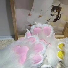 furry福瑞/兽装 现货furry彩色兽装兽爪子手套定制现货叽叽叫cos搭配 fursuit网红
