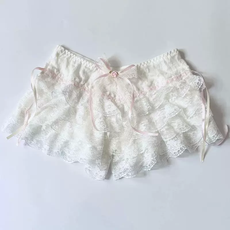Коттеджная кокетка Y2K 00s винтажные шорты для женщин, милое кружево LACE TR