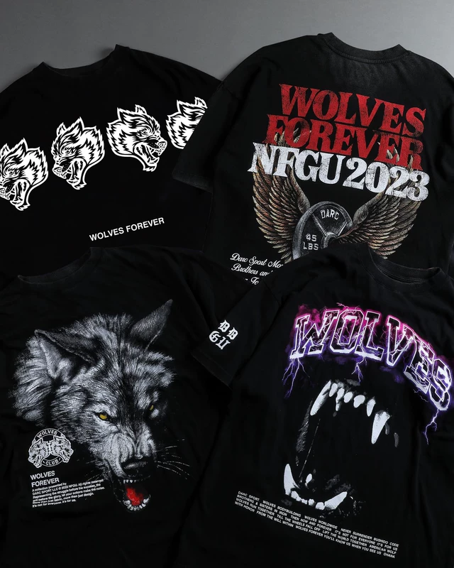 [Darc Wolf Спорт футболки Oversized графика DTG печать техника]