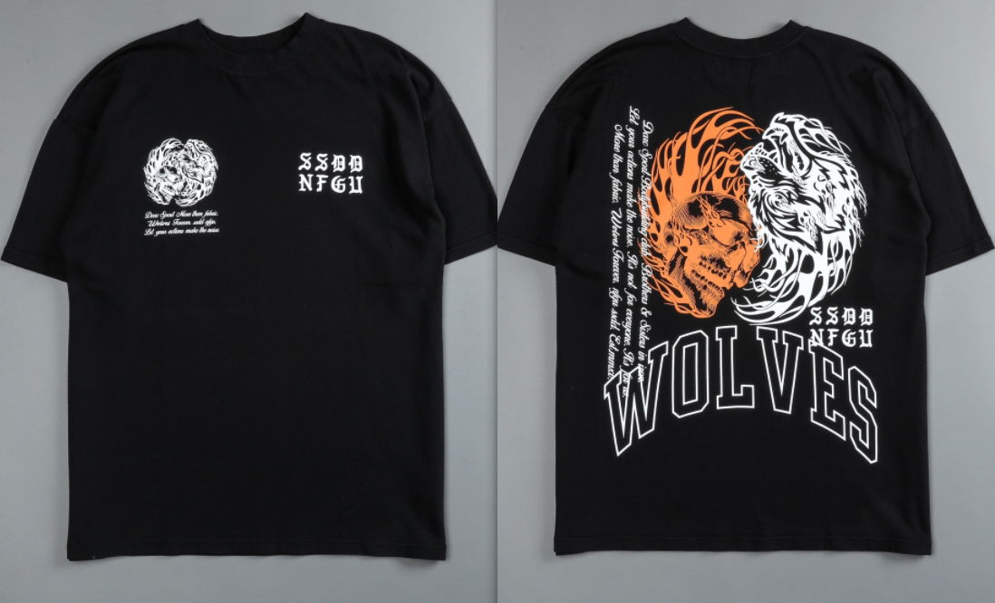 [Darc Wolf Спорт футболки Oversized графика DTG печать техника]