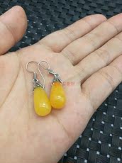 Украшения на руку 古玩古董老珠宝首饰收藏清代包银猫眼宝石耳环耳坠一对