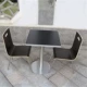 Один стол, два стулья из нержавеющей стали (черный грецкий орех)