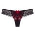 Đẹp Ý gợi cảm ren đen + đỏ retro thiết kế dây đeo nữ eo thấp T quần thong - G-string